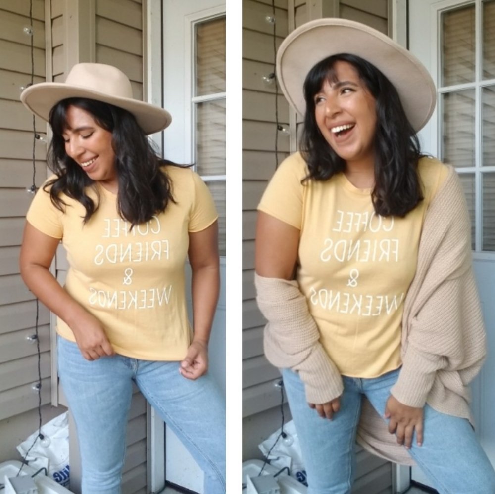 JUST LIVING YELLOW LOGO TOP